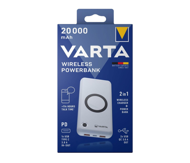 Varta Bezprzewodowy Power Bank 20000mAh - 1456655 - zdjęcie